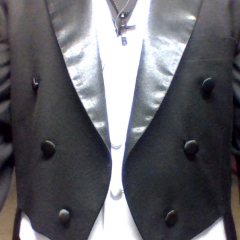 Black tuxedo tailcoat